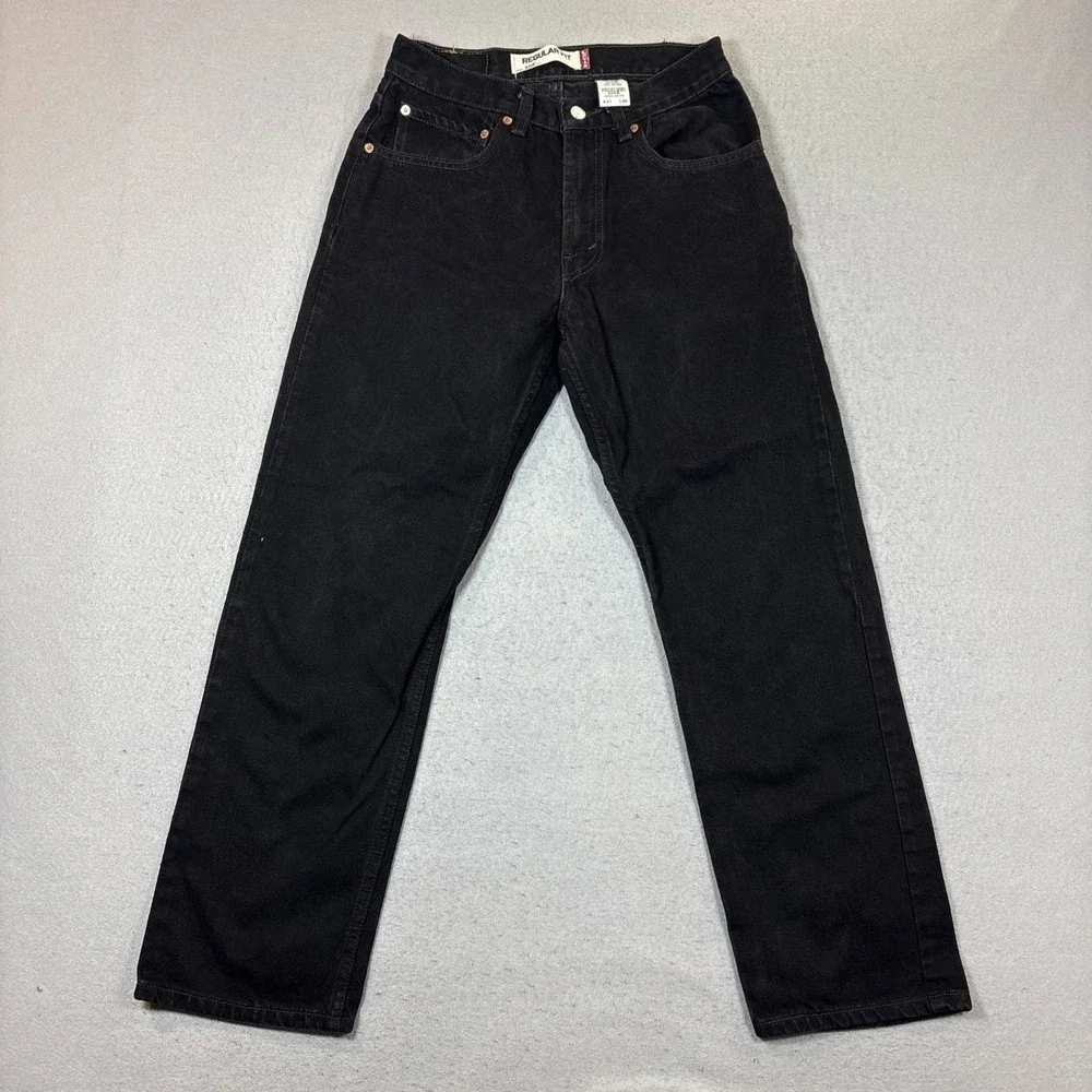 Levi's 505 Regular Fit‎ Jeans 31x30 (29x30) Y2K Black 100% Cotton Denim